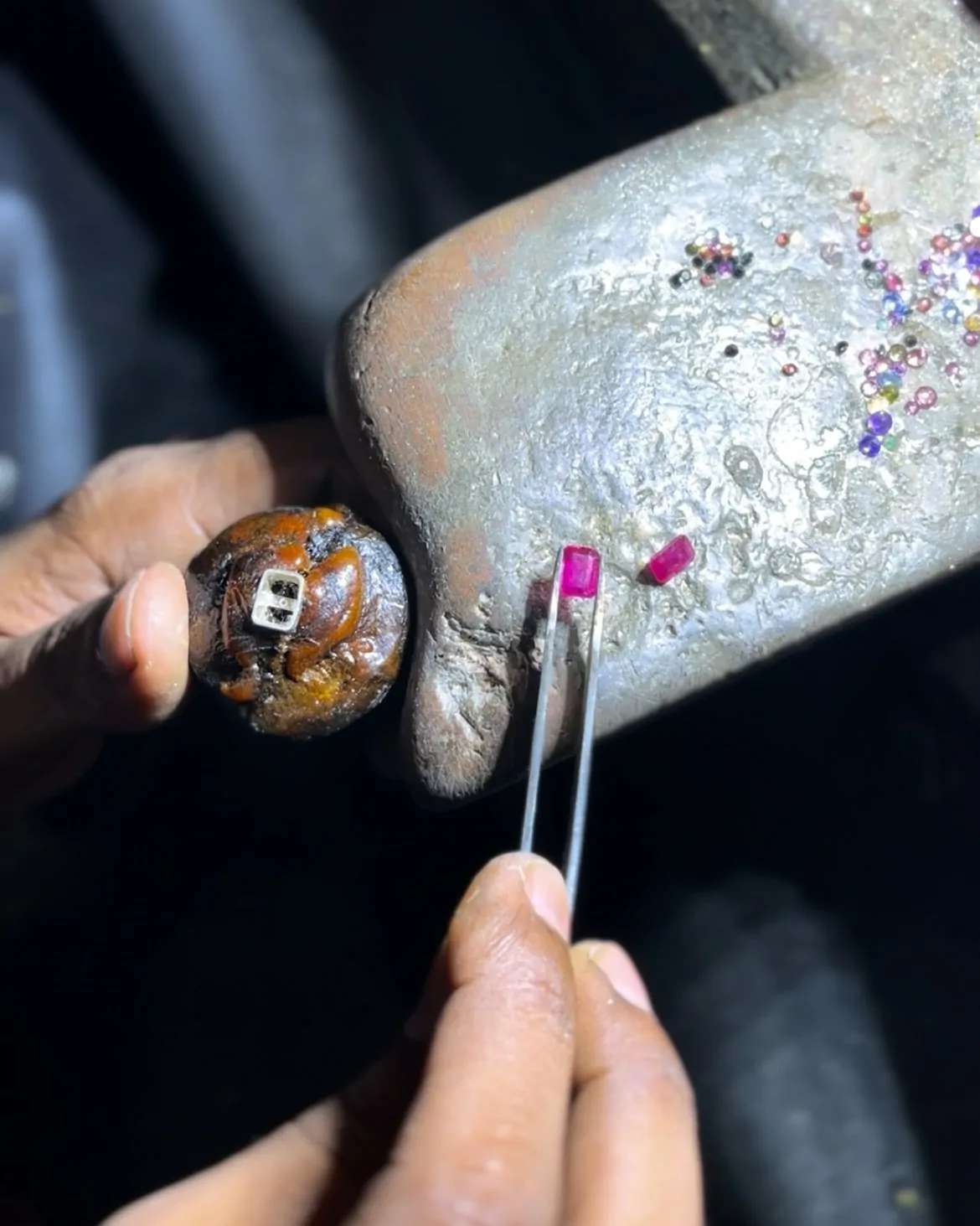 Craftman making jewellery